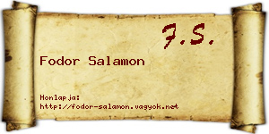 Fodor Salamon névjegykártya